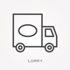 Wall Mural - Line icon lorry