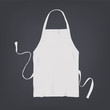 © Good Studio - Realistic white kitchen apron. Vector illustration on dark background.