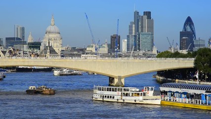 Wall Mural - UK, England, London, The City of London and Waterloo Bridge over River Thames