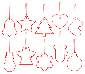 Sticker - Christmas Hangtags Red Frame White