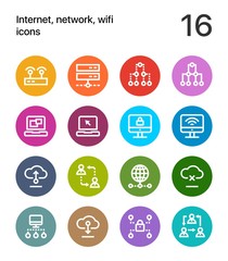 Colorful Internet, network, wifi icons for web and mobile design pack 2