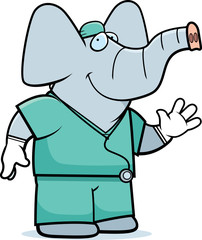 Canvas Print - Cartoon Elephant Doctor