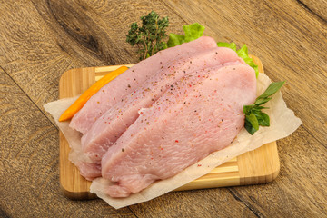 Raw turkey steak