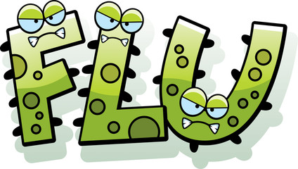 Sticker - Cartoon Flu Bug Text