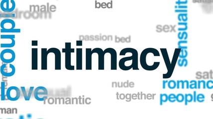 Poster - Intimacy agency animated word cloud, text design animation.