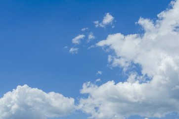 Wall Mural - Sunny blue sky background with partial clouds Photo