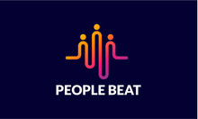 Community Logo Template Designs Vector Illustration, People Beat Logo