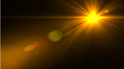 Wall Mural - lens flare light over black background. easy to add overlay or screen filter over photos