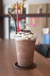  chocolate frappe with whipped cream