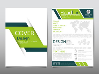 Wall Mural - green flyer cover business brochure vector design, leaflet advertising abstract background, modern p