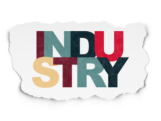 Business concept: Industry on Torn Paper background