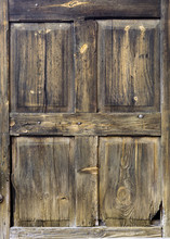 Closeup Of An Old Wooden Brown Door
