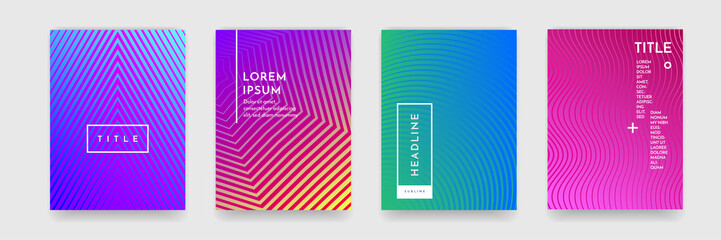 Wall Mural - abstract gradient color pattern texture for book cover template vector set