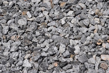 Large gravel stone rock at construction site