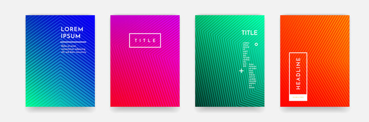 Poster - Abstract gradient color pattern texture for book cover template vector set