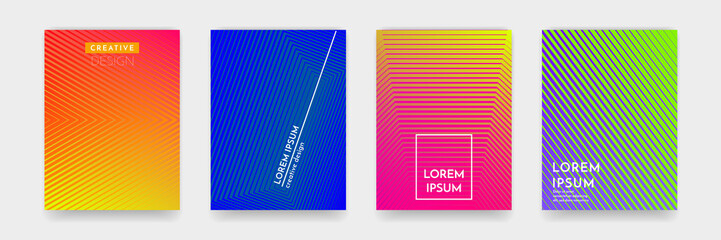 Wall Mural - abstract gradient color pattern texture for book cover template vector set