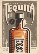 Tequila Promotional Retro Poster Design