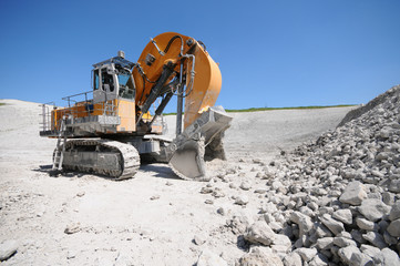 Wall Mural - Equipment in a chalk quarry