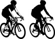 bicyclist sketch illustration and silhouette - vector