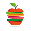 Fresh fruit slices, colorful vector illustrations icon 