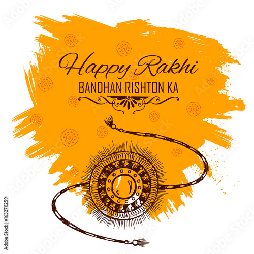 Foto Greeting card with Decorative Rakhi for Raksha Bandhan background