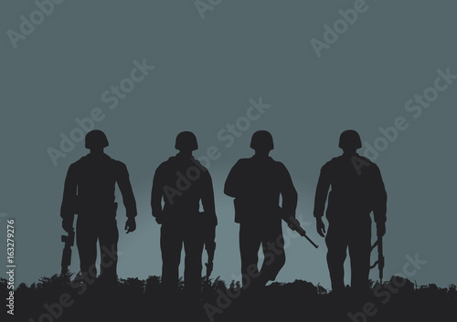 Plakat Żołnierze na wykonanie misji bojowej.