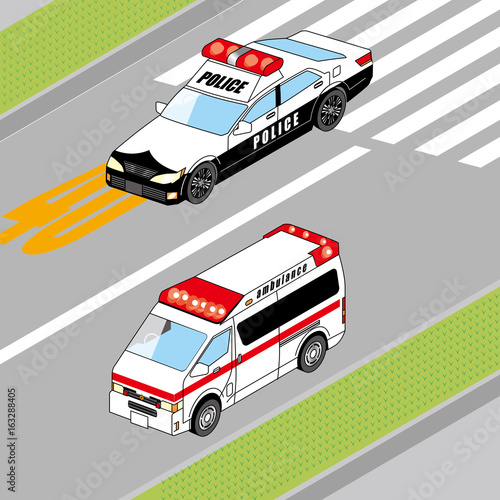 働く車のイラスト パトカー 救急車 Stock Vector Adobe Stock 働く車のイラスト パトカー 救急車 Stock Vector Adobe Stock
