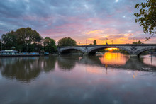 Sunset At Kew Bridge, London, UK