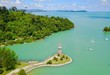 Lighthouse at Langkawi island, aerial view from the drone