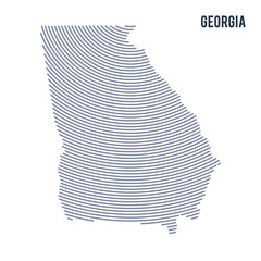 Sticker - Vector abstract hatched map of of State of Georgia with curve lines isolated on a white background.