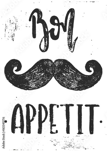 hipsterskie-czarne-wasy-i-napis-bon-apetit