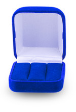 Opened Blue Jewelry Box To Putting Ring Earring