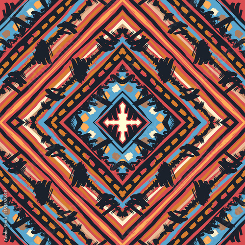 Stoffe zum Nähen Nahtlose Boho tribal Muster.