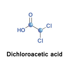 Wall Mural - Dichloroacetic acid, sometimes called bichloroacetic acid, is the chemical compound with formula CHCl2COOH