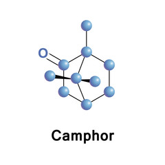 Poster - Camphor is a waxy, flammable, white or transparent solid with a strong aroma. It is a terpenoid with the chemical formula C10H16O