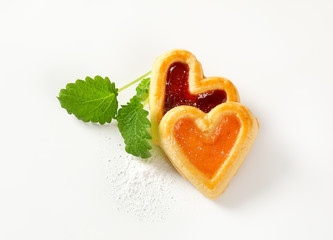 Poster - Heart shaped jam cookies