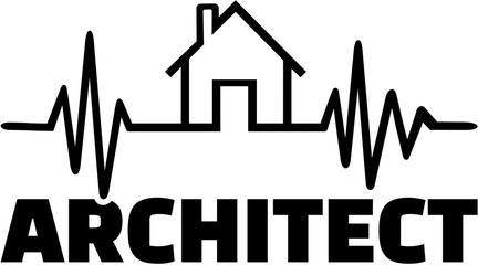 Wall Mural - Architect with heartbeat line