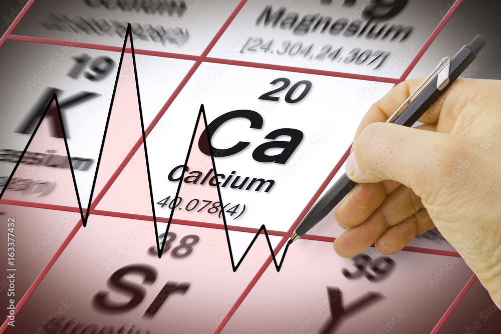 Hand drawing a chart about Calcium chemical element - concept image ...