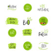 © Tanyasun - Collection of vector eco, bio green logo or sign. Organic design.