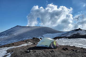 Wall Mural - Wild Camp In Winter Etna Park, Sicily