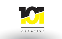101 Black And Yellow Number Logo Design.