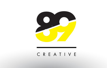 89 Black and Yellow Number Logo Design.