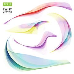 Wall Mural - Abstract colorful wave twist spiral Set on white Background. Vector