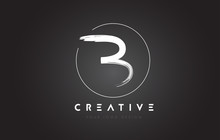 B Brush Letter Logo Design. Artistic Handwritten Letters Logo Concept.