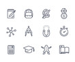 school, education line icons on white