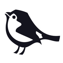 Little Bird Isolated Vector Icon Symbol Design Label And Logotype