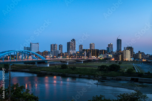 東京から見る武蔵小杉の夜景 Stock Photo Adobe Stock