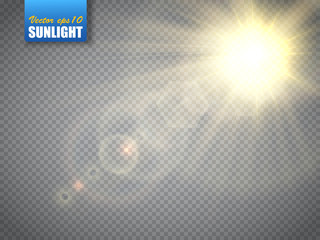 Aufkleber - Sun isolated on transparent background. Vector illustration.