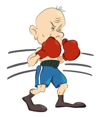 Sticker - Cartoon image of boxer. An artistic freehand picture.