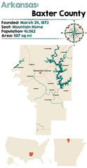  Large and detailed map of Baxter county in Arkansas